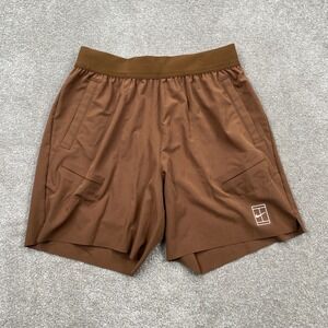 Nike Dri Fit Court Mens Tennis Shorts Brown Standard Fit 6" Length Size S FZ6913